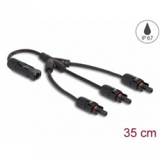 Delock Solární splitter kabel DL4, ze 1 x zásuvkového na 3 x zástrčkový, 35 cm, černý