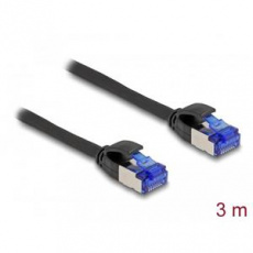 Delock Síťový kabel RJ45, Cat.6A, S/FTP, tenký, 3 m, černý