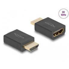 Delock Vysokorychlostní rozhraní HDMI s adaptérem sítě Ethernet, ze zástrčky na zásuvku, 8K 60 Hz, černé