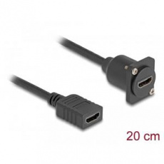 Delock Kabel rozhraní HDMI D-Type, ze zásuvky na zásuvku, černý, 20 cm