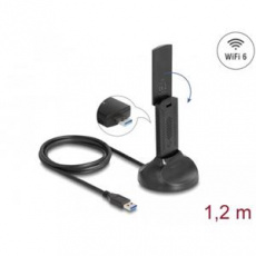 Delock Dvoupásmový Wi-Fi 6 WLAN USB adaptér AX1800 (1201 + 574 Mbps)