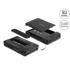 Delock Externí pouzdro USB Type-C™ pro 1 x SSD M.2 NVMe + 1 x SATA SSD / HDD 2.5” s funkcí klonování