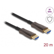 Delock Aktivní optický kabel HDMI s kovovým pancéřováním, 8K 60 Hz, 20 m