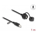 Delock Kabelový konektor ze zástrčky USB 2.0 Typ-B na zásuvku USB 2.0 Typ-B k instalaci s bajonetem ochrannou krytkou