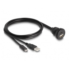 Delock Kabel USB 2.0, ze zástrčky USB Typ-A a zástrčky USB Type-C™ na zásuvku USB Typ-A a zásuvku USB Type-C™, k vestavění, 1 m