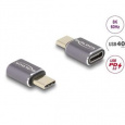 Delock USB Adaptér 40 Gbps USB Type-C™ PD 3.0 100 W samec na port samice 8K 60 Hz kovová