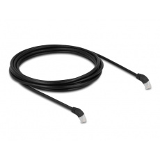 Delock Síťový kabel RJ45 Cat.6A S/FTP, zalomený dolů o 45°, 3 m, černý