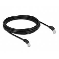 Delock Síťový kabel RJ45 Cat.6A S/FTP, zalomený dolů o 45°, 5 m, černý