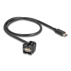 Delock Keystone modul USB 2.0 A samice > USB Type-C™ samec 250° s kabelem 0,5 m