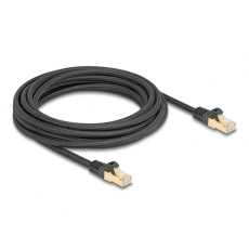 Delock Síťový kabel RJ45 s pleteným opláštěním, Cat.6A, ze zástrčky S/FTP na zástrčku, 5 m, černý