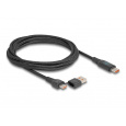 Delock Rychlonabíjecí kabel USB 2.0 ze zástrčkového rozhraní USB Type-C™ + USB Typ-A na zástrčkové rozhraní USB Type-C™