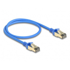 Delock Síťový kabel RJ45, Cat.8.1, F/FTP, tenký, 0,5 m, modrý