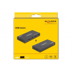 Delock HDMI Switch 3 x vstupní porty HDMI na 1 x výstupní port HDMI, 8K 60 Hz