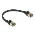 Delock Síťový kabel RJ45 Cat.8.1, F/FTP Slim Pro, 0,25 m, černý