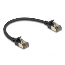 Delock Síťový kabel RJ45 Cat.8.1, F/FTP Slim Pro, 0,25 m, černý