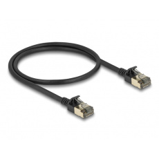 Delock Síťový kabel RJ45 Cat.8.1, F/FTP Slim Pro, 0,5 m, černý