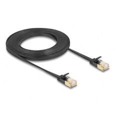 Delock Síťový kabel RJ45 Cat.6A, ze zástrčky na zástrčku, s robustní západkou a hrubým plochým kabelem Cat.7, U/FTP, 3 m