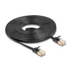 Delock Síťový kabel RJ45 Cat.6A, ze zástrčky na zástrčku, s robustní západkou a hrubým plochým kabelem Cat.7, U/FTP, 5 m