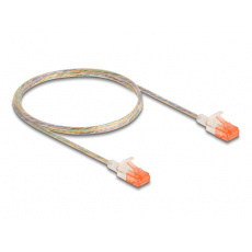 Delock Síťový kabel RJ45, Cat.6A, U/UTP, tenký, 1 m, transparentní