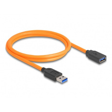 Delock USB 5 Gbps kabel, ze zástrčky USB Typu-A na samice USB Typu-A, k focení s tetheringem, 1 m, oranžový