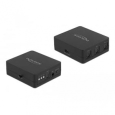 Delock Přepínač S/PDIF TOSLINK 3 v 1 výstup s infračerveným dálkovým ovládáním a napájený přes USB