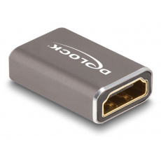 Delock Adaptér HDMI, ze zásuvku na zásuvku, 8K 60 Hz, šedá kovová