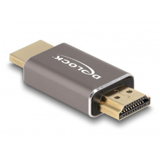 Delock Adaptér HDMI, ze zástrčky na zástrčky, 8K 60 Hz, šedá kovová