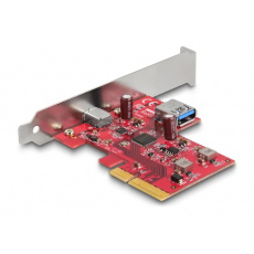 Delock PCI Express x4 Karta na 1 x externí USB 10 Gbps USB Type-C™ samice + 1 x interní USB 10 Gbps Typ-A samice