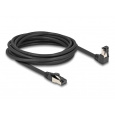 Delock Síťový kabel RJ45 Cat.8.1 S/FTP, zalomený dolů o 90° / přímý, 5 m, černý