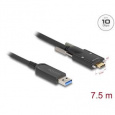 Delock Aktivní optický kabel USB 10 Gbps-A samec na USB Type-C™ samec se šrouby po stranách 7,5 m