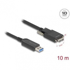 Delock Aktivní optický kabel USB 10 Gbps-A samec > USB 10 Gbps Typ Micro-B samec se šroubky 10 m