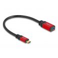 Delock USB 10 Gbps Adaptér USB Type-C™ samec na USB Typ-A samice 15 cm červený kovový