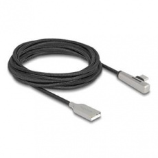 Delock Kabel ze zástrčky USB 2.0 Typ-A na zástrčku USB Type-C™, pravoúhlý, s LED a s funkcí rychlého nabíjení 60 W, 3 m