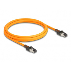 Delock Síťový kabel RJ45 s funkcí vyhledávání portů USB Type-C™, samosledovací, Cat.6A, S/FTP, 2 m, oranžový