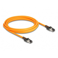 Delock Síťový kabel RJ45 s funkcí vyhledávání portů USB Type-C™, samosledovací, Cat.6A, S/FTP, 3 m, oranžový