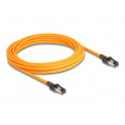 Delock Síťový kabel RJ45 s funkcí vyhledávání portů USB Type-C™, samosledovací, Cat.6A, S/FTP, 5 m, oranžový