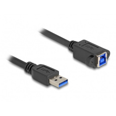 Delock Kabel USB 5 Gbps, ze zástrčkového rozhraní USB Typu-A na zásuvkové rozhraní USB Typu-B, k instalaci, 1 m, černý