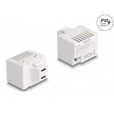 Delock Modul Keystone se dvěma nabíjecími porty USB Type-C™, PD, 20 W, bílý