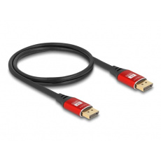 Delock DisplayPort kabel 8K 60 Hz 1 m červený kovový