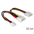 Delock Power Cable Molex 4pin male to Molex 4 pin female + 4 pin Floppy