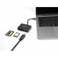 Delock Čtečka karet USB-C™ na paměťové karty XQD a SD + port rozhraní USB 5 Gbps Typ-A