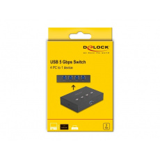 Delock Přepínač USB 5 Gbps, 4 PC na 1 zařízení