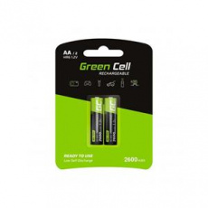 Green Cell Rechargeable Batteries 2x AA HR6 2600mAh