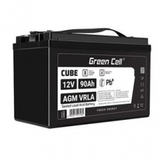 Green Cell CUBE AGM IP54 12V 90Ah VRLA Battery Gel deep cycle scooter mower boat barge mower tractor fishing boat