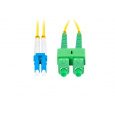 LANBERG optický patch cord SM LC/UPC-SC/APC duplex 1m LSZH G657A1 průměr 3mm žlutá