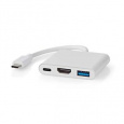 Nedis CCGB64770WT01 - USB Adaptér| USB 3.2 Gen 1 | USB-C Zástrčka | USB-A Zásuvka /USB-C Zásuvka / Výstup HDMI | 0.10 m|