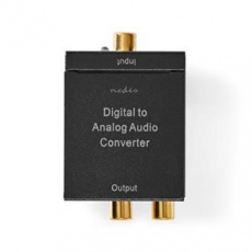 Nedis ACON2510BK - Digitální audio převodník | 1cestný | Vstup: 1x digitální RCA/1x TosLink | Výstup:1x (2x RCA)/1x3,5mm