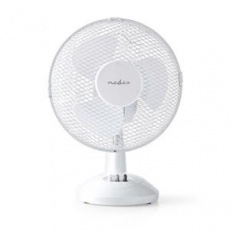 Nedis FNTB10CWT40 - Stolní Ventilátor | Síťové napájení | Průměr: 400 mm | 45 W | Rotace | 3-Rychlostní | Bílá