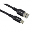 PremiumCord kabel USB-C - USB 3.0 A (USB 3.2 generation 1, 3A, 5Gbit/s) bavlněný oplet a hliníkové konektory 1,5m