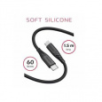 SWISSTEN DATOVÝ KABEL SOFT SILICONE USB-C / USB-C 1,5 M 60W ČERNÝ